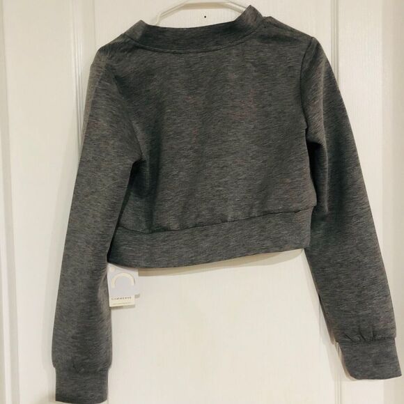 Commense Women's Athflow Cropped Cardigan Sweater Long Sleeve Gray Medium NWT - Picture 7 of 7